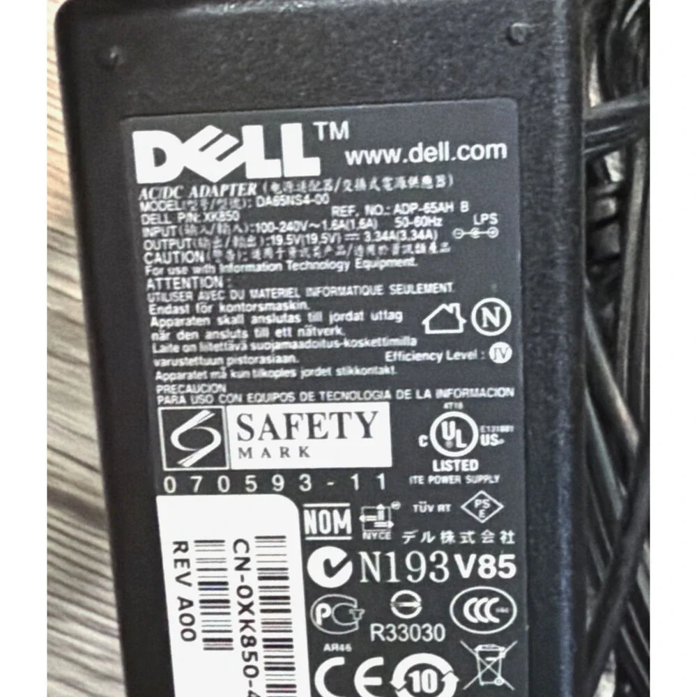 Genuine Dell 65W Laptop Charger AC Adapter DA65NS4-00 ADP-65AH 19.5V OEM